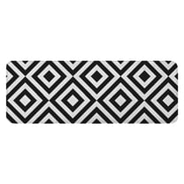 Black White Checkerboard Checkered Pattern Kitchen Rug Mat,Kitchen Runner Rugs Non Skid Washable,Decorative Kitchen Floor Mats for Kitchen,Sink,Laundry,17"x47.2"