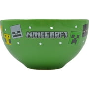Unbranded Minecraft Green Ceramic Soup & Cereal Bowl | Deep Bowls for Breakfast | Bowls for Oatmeal, Ice Cream, Noodles & Salad Gift for Minecraft Fan & Collector | Officially Licensed Merchandise