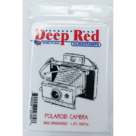 Deep Red Stamps Polaroid Camera Rubber Cling Stamp 2.1 x 2.1 inches.