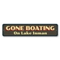 thumbnail image 2 of Gone Boating Novelty Sign, Metal Wall Decor - 4x18 inches, 2 of 4