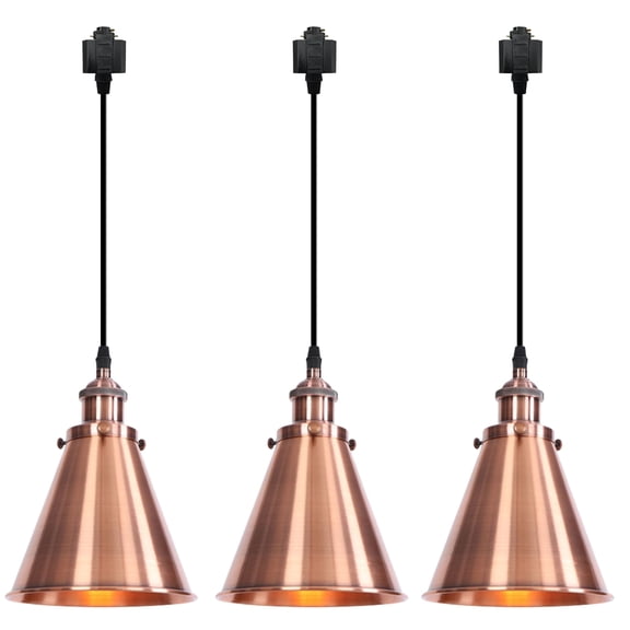 Kiven Modern 3-Light Copper Red Pendant Light