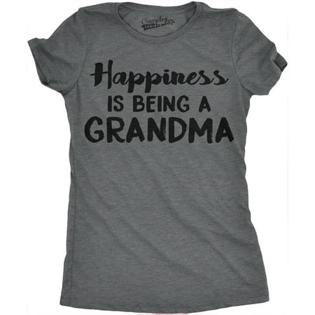 Womens Happiness Is Being a Grandma Tshirt Funny Grandmother Tee For