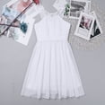 thumbnail image 4 of inhzoy Kids Girls Flower Girls Bridesmaid Dress Halter Neck Chiffon Formal Gown for Wedding Birthday Evening Party White 16, 4 of 8