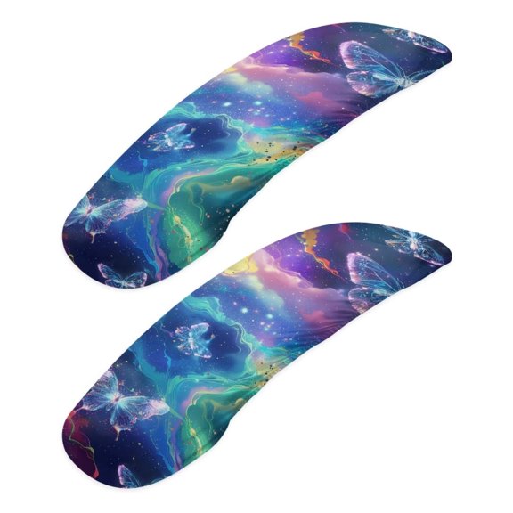 LedBack Galaxy Butterfly Print Office Chair Armrest Covers Set of 2, Stretchy Skin Friendly Gaming Chair Arm Slipcovers, Sturdy Comfy Computer Chair Armrest Covers, Home Decorations