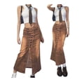 thumbnail image 5 of Liacowi Women Baggy Loose Cargo Skirts High Waist Denim Skirt Drawstring Vintage Long Skirt Retro Streetwear, 5 of 7