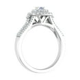thumbnail image 2 of 1/2 Carat Cushion Shape Halo Diamond Engagement Ring in 10K White Gold - IGI Certified (Ring Size 4), 2 of 7