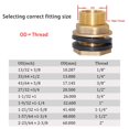 thumbnail image 5 of Joywayus 2 Uds 1/2 "Hembra 3/4" Macho Conector De Tanque De Agua De Latón Sólido Montaje De Tanque De Mamparo Con 2 Anillos De Goma Estabilizadores, 5 of 5