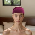 thumbnail image 6 of Unique Bargains 1 Pc Comfortable Headband Pure Color Wide Headband for Sport Wine Red, 6 of 6