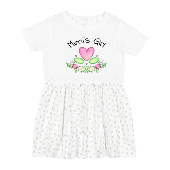 Inktastic Mimi's Girl Heart Flowers Girls Toddler Dress