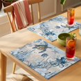 thumbnail image 4 of Blue Coastal Placemats Set of 8 Sea Turtle Octopus Coral Beach Nautical Place Mats Indoor Wipeable Table Mats Washable Cloth Dining Table Placemats for Kitchen Holiday Party Home Decor 13x19 Inch, 4 of 9