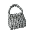 thumbnail image 1 of Bolso de Ganchillo para Mujer Bolso de Hombro Bolso de Mano Tejido Grueso a La Moda perfecl Gris Tamaño 22 cm x 18 cm x 13 cm, 1 of 8