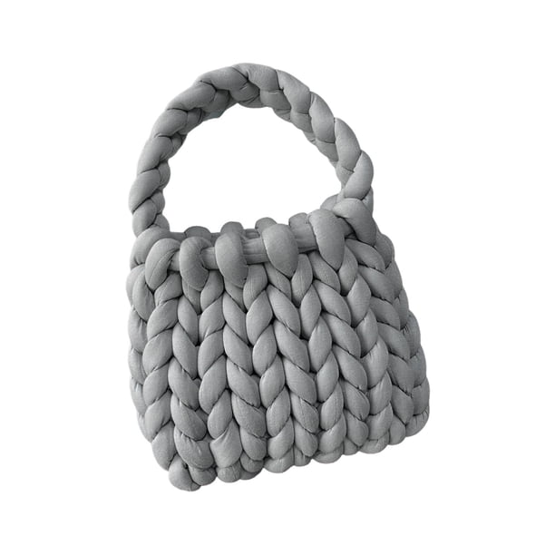 Bolso de hombro para mujer Sunnimix Tejido Grueso Gris