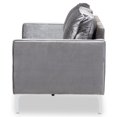 thumbnail image 4 of Baxton Studio Clara Velvet Fabric Upholstered Loveseat in Grey, 4 of 8