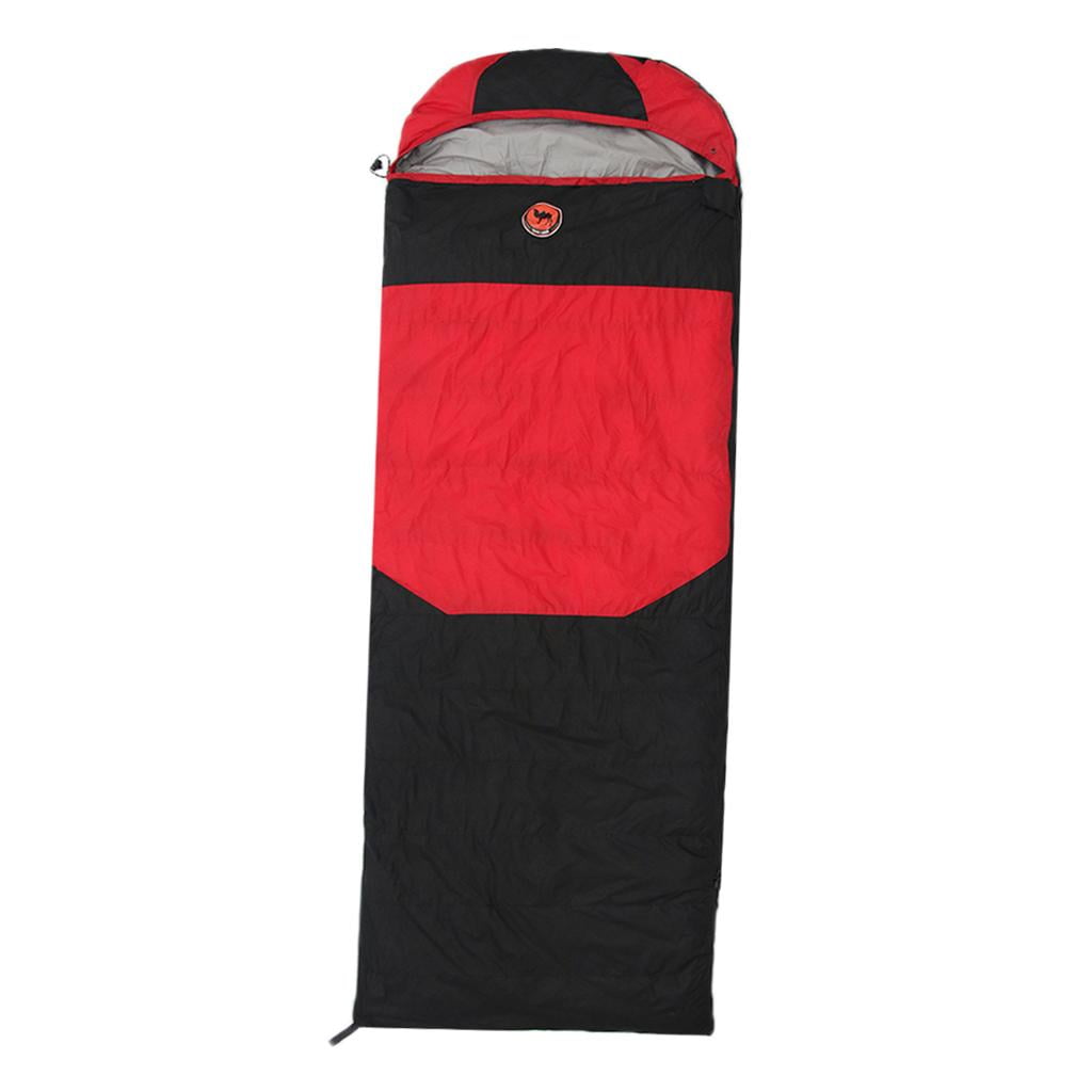 Wswqop Waterproof Envelope Sleeping Bag Suit Quilt Camping Warm Blanket Red