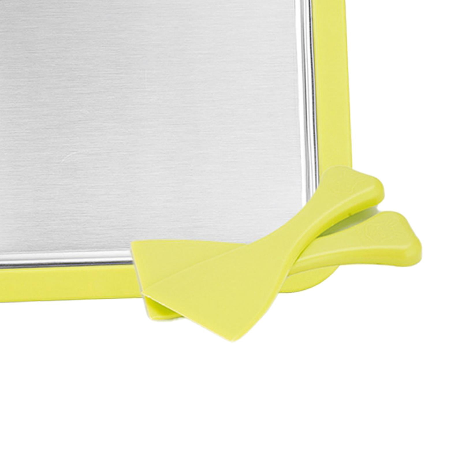 Fiocias DIY Ice Cream Maker Easy to Use Stainless Steel for Home Freezer Plate Anti Slip Yellow