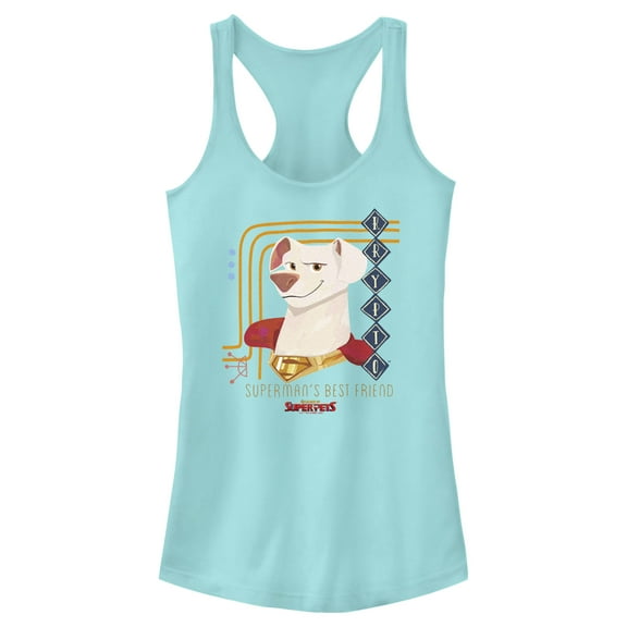 Junior's DC League of Super-Pets Superman's Best Friend Krypto Racerback Tank Top Cancun X Large