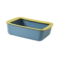 thumbnail image 4 of Caja de arena para gatos, inodoro portátil para mascotas, contenedor de arena para gatos para varios gatos Azul Amarillo, 4 of 9