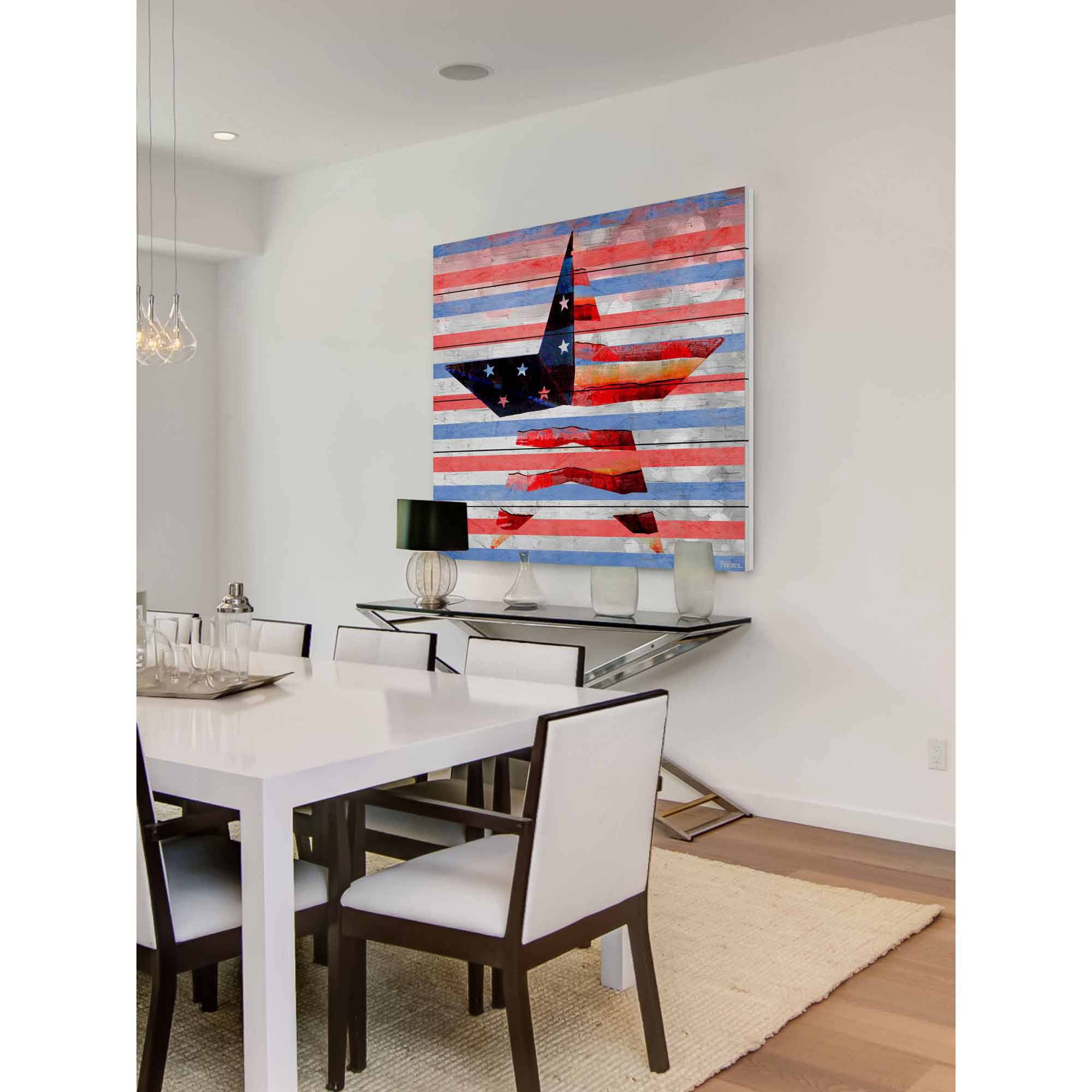 Parvez Taj "One Star" Print on White Wood