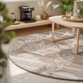thumbnail image 3 of Round Rugs 6Ft, Brown Coastal Round Area Rug Washable Indoor Throw Carpet, Nautical Coral Starfish Shell Seahorse Ocean Soft Non Slip Circle Rug for Office Cabinet Home Decor Aesthetic, 3 of 8