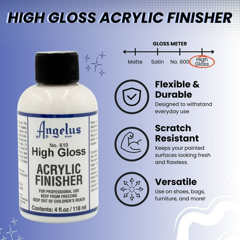 Angelus Leather Paint Finisher, Hi-Gloss Acrylic, Oz, Clear Coat