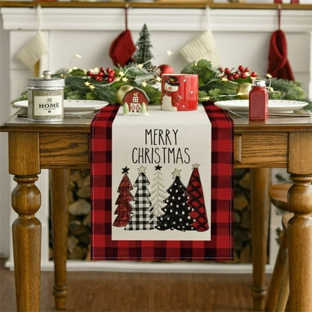 

Gaiseeis Christmas Table Runners Christmas Decorations Merry Christmas Table Runners Christmas Table Runner Xmas Winter Holiday Kitchen Dining Home Table Decorations B