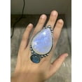 thumbnail image 2 of Moonstone With Labradorite Ring, 925 Sterling Pure Silver Ring, Handmade Ring, Silver Band Ring, Statement Ring, Anniversary Gift For Her,.., 2 of 3
