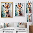 thumbnail image 4 of Designart "Abstract Giraffe Portrait" Animals Giraffe Canvas Wall Art, 4 of 5