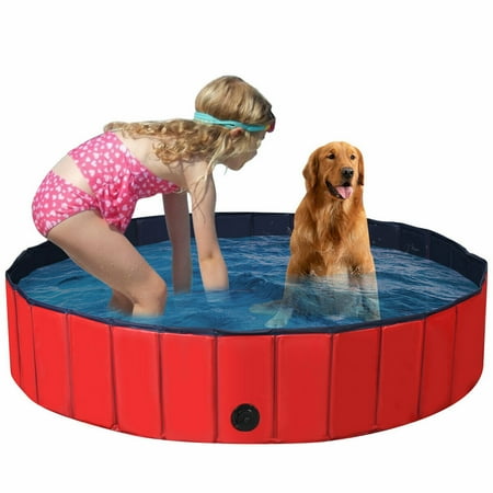 UPC: 7596874633862 | Gymax 55 Foldable Dog Pet Pool Kiddie Bathing Tub Indoor Outdoor Leakproof Portable