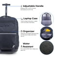 thumbnail image 5 of J World Unisex Sundance 20" Rolling Backpack with Laptop Sleeve for School and Travel, Black, 5 of 7