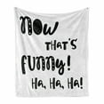 thumbnail image 1 of Funny Words Soft Flannel Fleece Throw Blanket, Vintage Doodle Typography with Fun Letters Laughing Time Hilarious Jokes, Cozy Plush for Indoor and Outdoor Use, 70" x 90", Black White, by Ambesonne, 1 of 6