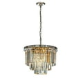 thumbnail image 2 of 6-Lights Mid-Century Modern Satin Nickel 3-Tier Round Fringe Crystal Chandelier, 2 of 9