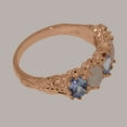 thumbnail image 4 of LBG British Made 9k Rose Gold Natural Tanzanite & Opal Womens Eternity Ring - 33 size options - Size 6, 4 of 7