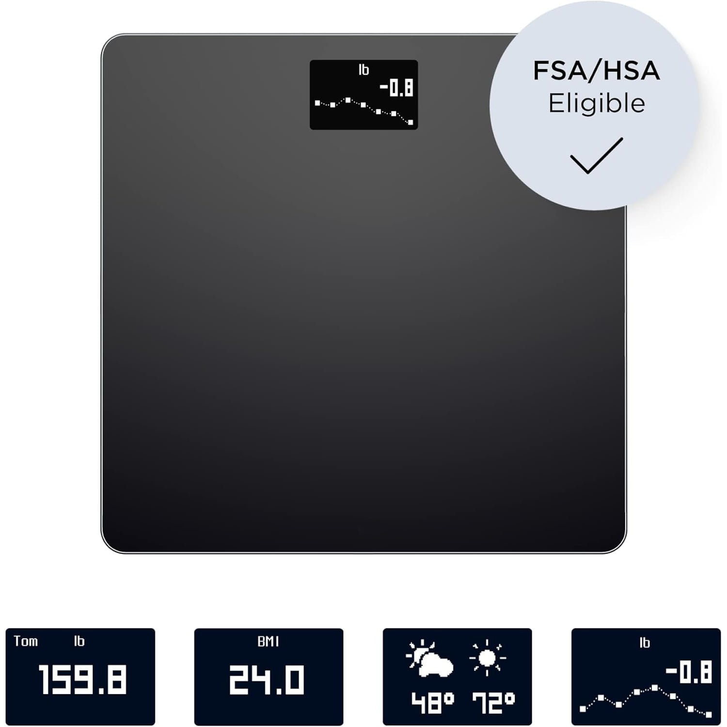 Digital Wi-Fi Smart Scale with Automatic Smartphone App Sync, BMI, Multi-User Friendly, with Pregnancy Tracker & Baby Mode