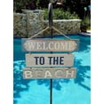 thumbnail image 5 of Beach Coastal Home Office Wall Pediment Decor Sign Blue White Wood (Welcome To The Beach), 5 of 7