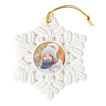 Customizable Photo Ornament, Resin Snowflake