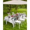 thumbnail image 4 of Fsddascl Farmhouse Owl Outdoor Tablecloth - 60x84 Inch Rectangle Dining Table Cover, Country Envelope Postmark Botancial Waterproof Outdoor Table Cloth with Umbrella Hole & Zipper for Picnic/Patio, 4 of 7