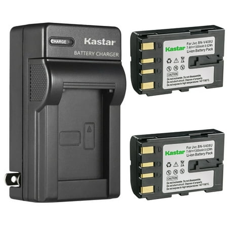Kastar 2-Pack Battery and AC Wall Charger Replacement for JVC GR-DVL810 GR-DVL815 GR-DVL817 GR-DVL820 GR-DVL822 GR-DVL828 GR-DVL865 GR-DVL867 GR-DVL900 GR-DVL910 GR-DVL915 GR-DVL920