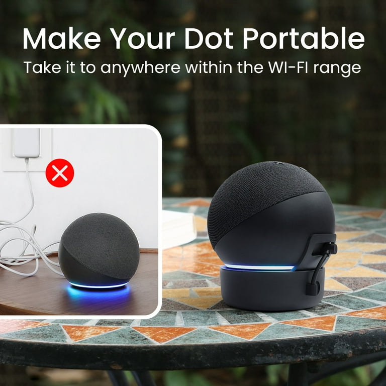 GGMM Battery Base for Echo Dot 4th and 5th Gen Alexa Speaker