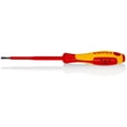 thumbnail image 1 of KNIPEX 98 20 35 Desarmador para tornillos con cabeza ranurada mango aislante en dos componentes, según norma VDE bruñido 202 mm, 1 of 1