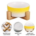 thumbnail image 3 of Cuenco de cerámica redondo para perros y gatos Laklulu, duradero, con soporte de madera, comedero para agua y comida para mascotas antiderrames, 3 of 5