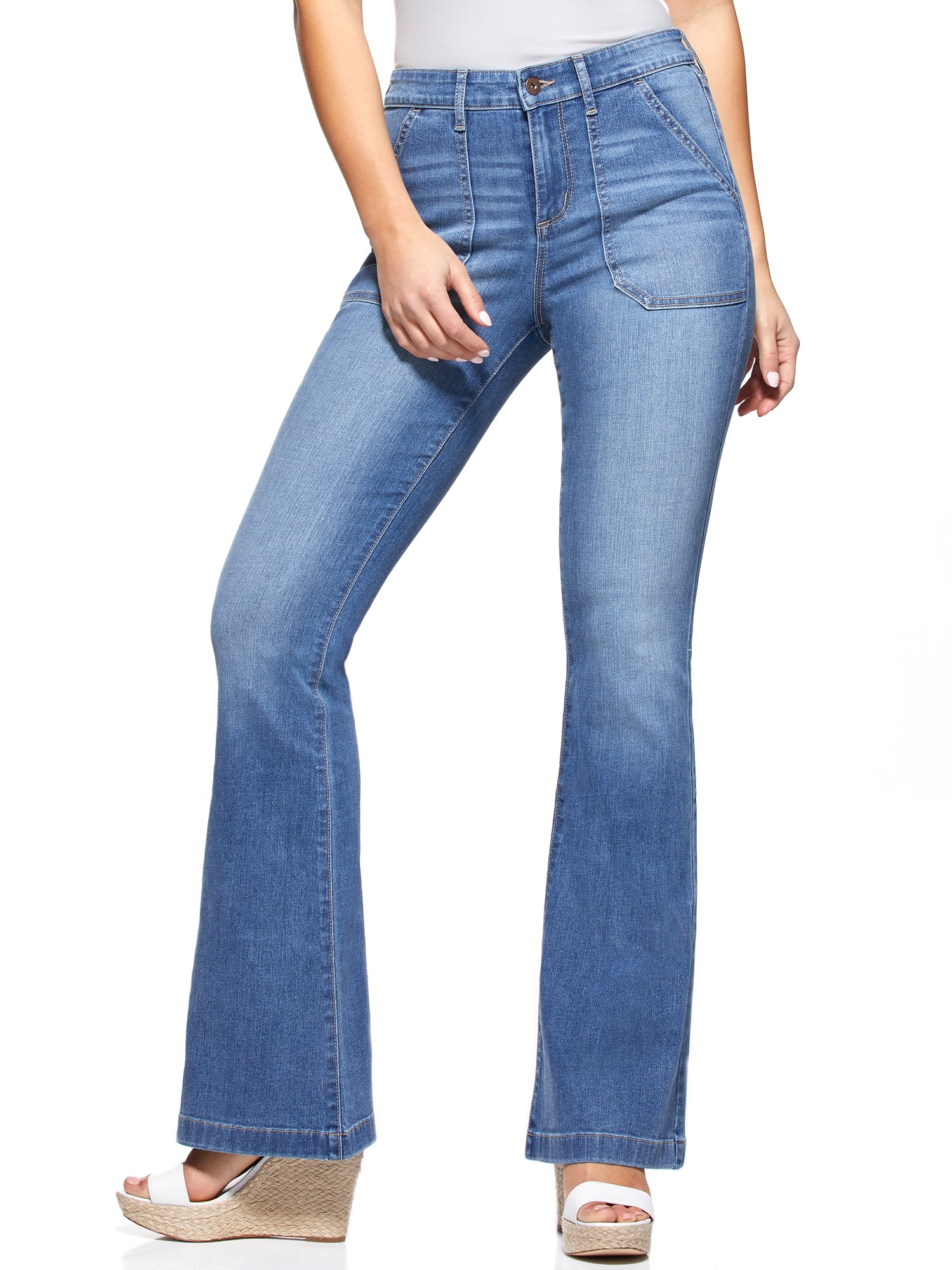 Sofia Jeans by Sofia Vergara High Rise Utility Flare Jeans, Women's ...