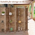 thumbnail image 5 of 6-Panel Room Divider with Shelves，5.6ft Tall Folding Privacy Screen Panels, Room Divider Wall, Divider for Room Separation, Room Divider Shelves，Effectively Block Sight，Brown, 5 of 8