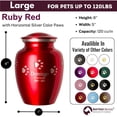 thumbnail image 2 of Ottillie Paws Premier Series - Large Ruby Red/Horizontal Pewter Paws with Laser Personalization, 2 of 6