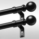 thumbnail image 1 of Barra de cortina Wolistsa de metal negro ajustable de 90 a 210 cm, 1 m, paquete de 2, 1 of 8