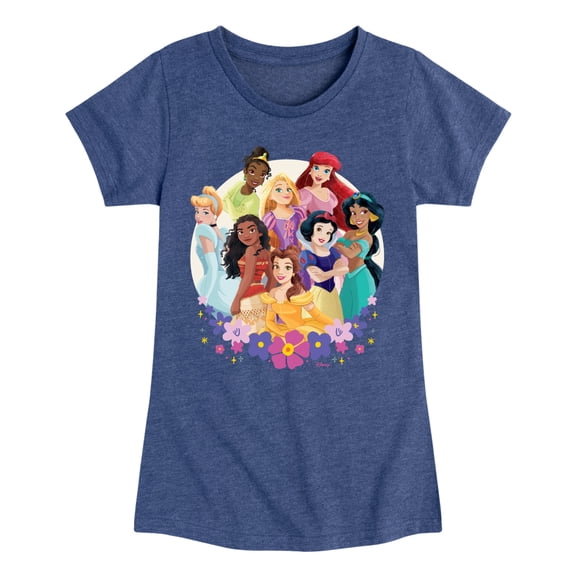 Disney Princess - Floral Group Fitted Short Sleeve Graphic T-Shirt