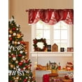 thumbnail image 4 of Christmas Red Tie Up Valances Curtain, Star Shiny Xmas Tree Winter Sky Snow Farmhouse Adjustable Rod Pocket Short Window Treatment Tie Up Curtains Valances for Kitchen Living Room Bathroom 54x18 In, 4 of 9