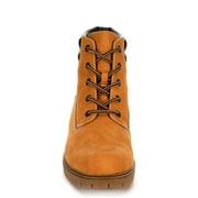 Limelight Womens Brett Faux Leather Lace Up Boot Shoes, Camel 6