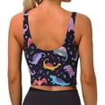 thumbnail image 4 of Goofa Cartoon Dinosaur Printed Sports Bras for Women, High Impact Running Bra Workout Crop Tank Tops Longline Sports Bra Push up-XX-Large, 4 of 9