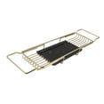 thumbnail image 1 of Plateau Porte-Baignoire avec Tablettes Extensibles, Plateau de Service pour Baignoire en Marbre et Acier Inoxydable, Conception Rétractable, 1 of 7