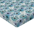 thumbnail image 4 of Ambesonne Nature Theme Fitted Sheet, Leafy Floral Print Art, Queen Size, Cadet Blue and Lilac, 4 of 5